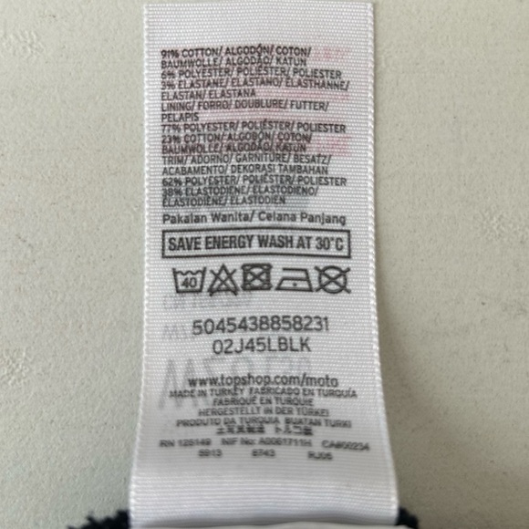 Topshop Black Jamie Stirrup Denim Leggings High Rise Stretchy Jeans Size 26 - Picture 11 of 14
